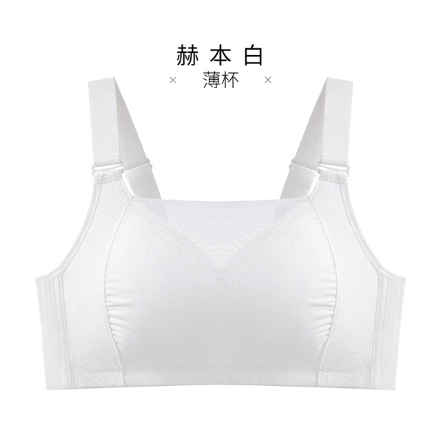 13260042.无痕蕾丝抹胸内衣女大胸显小薄款无钢圈全罩杯文胸罩