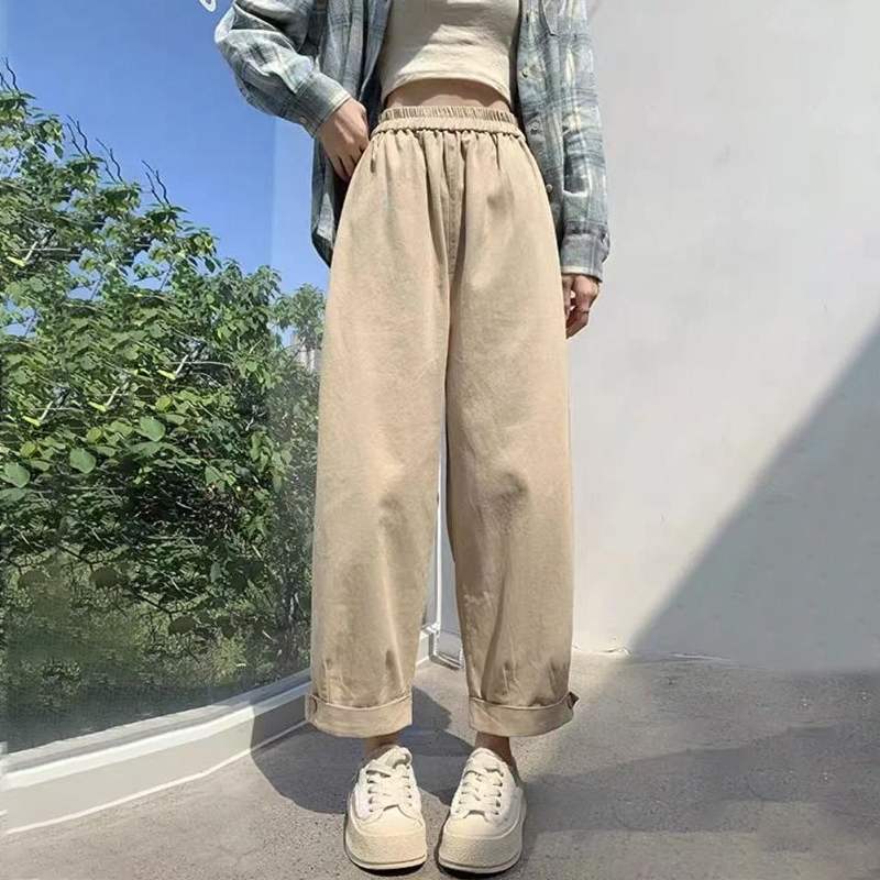 13460982.初云紫衣夏春装 女文艺百搭宽松哈伦九分裤显瘦运动休闲裤0737