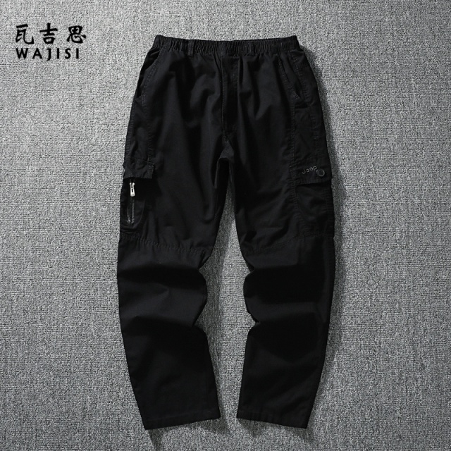 13265390.春秋男士纯棉工装裤男宽松多口袋直筒休闲长裤子大码运动户外男裤