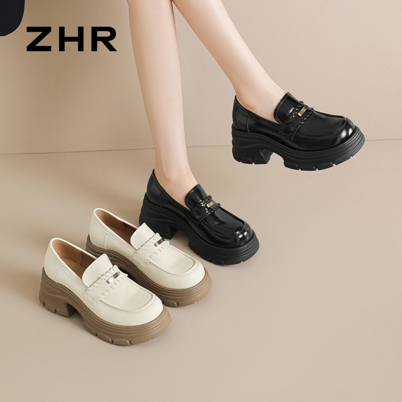 13266052.【ZHR则则】厚底乐福鞋圆头套脚厚底女鞋[超纤]