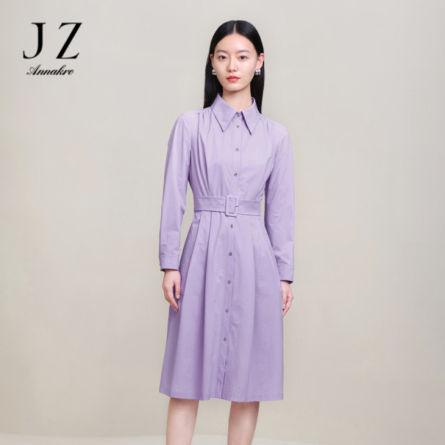 13266098.商场同款JZ玖姿通勤女装春季新款衬衫连衣裙JWDC50010