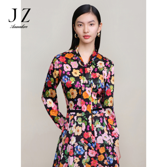 13266926.商场同款JZ玖姿真丝弹力缎衬衫女装春季新款小衫JWDC60110