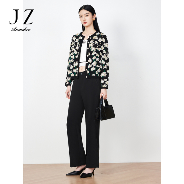 13279315.商场同款JZ玖姿西裤女装春季新款醋酸休闲裤JWDC11040