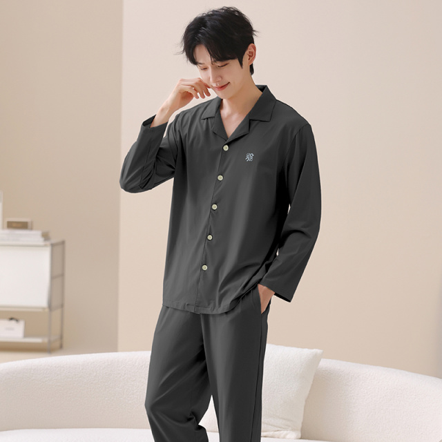 13286484.少宜睡衣套装家居服新款纯棉长袖春秋宽松休闲夏季可外穿可外出薄款大码居家亲肤加大加肥基础柔软潮流百搭简约