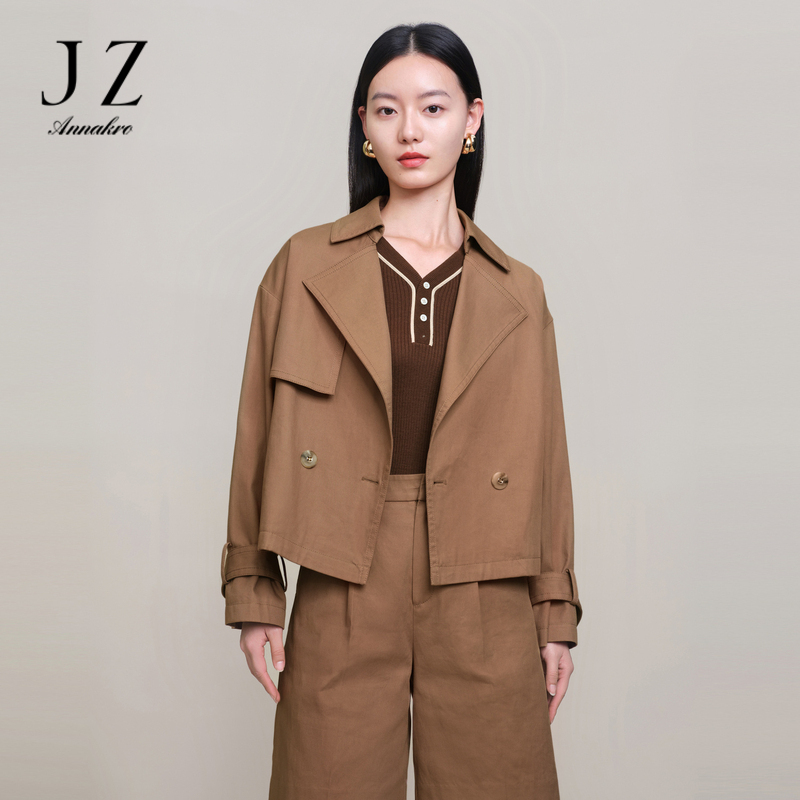 13269935.商场同款JZ玖姿休闲风衣女装春季新款通勤短款外套JWDC40503