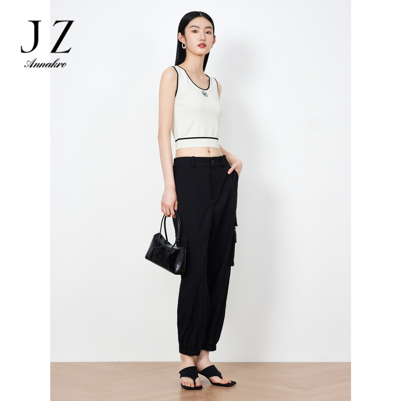 13277140.商场同款JZ玖姿裤子女装春季新款工装风休闲裤JWDC11018