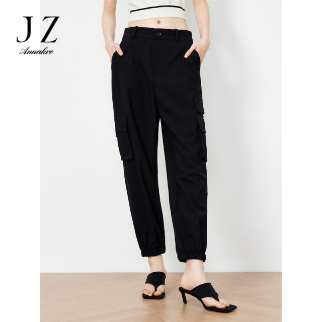 13277140.商场同款JZ玖姿裤子女装春季新款工装风休闲裤JWDC11018