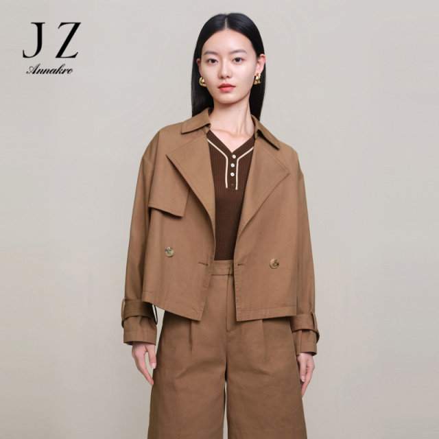 13269935.商场同款JZ玖姿休闲风衣女装春季新款通勤短款外套JWDC40503