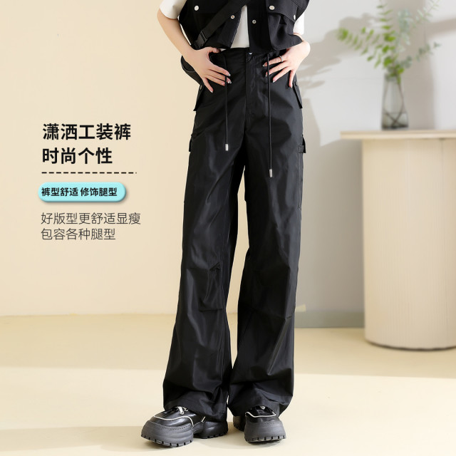 13311601.【专柜同款】【工装裤】秋季高腰显瘦阔腿裤休闲百搭女式休闲裤