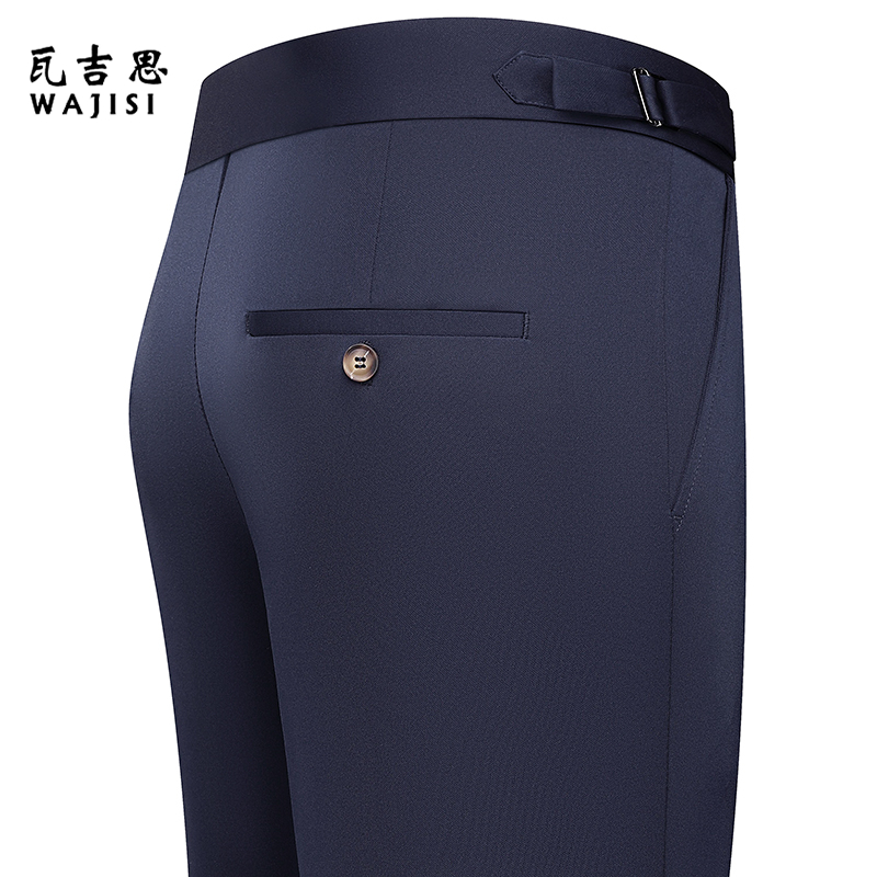 13290077.男士时尚宽松休闲裤春夏季薄款商务弹力九分西裤直筒裤