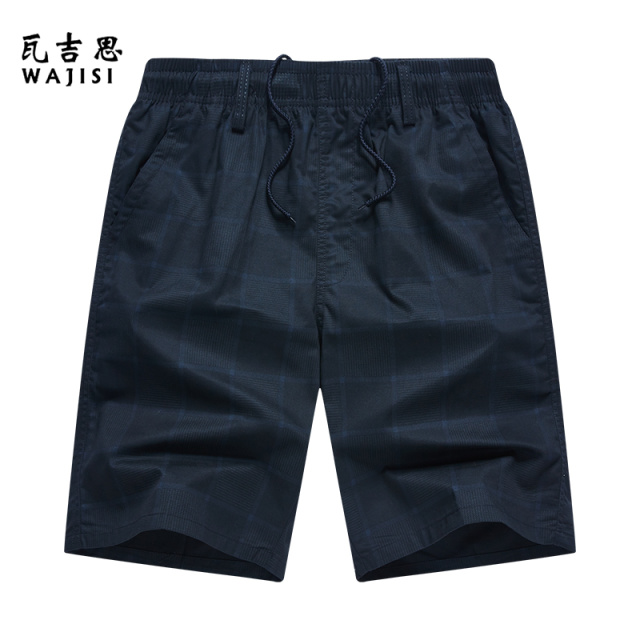 13290079.纯棉夏季薄款休闲短裤男士五分裤外穿宽松爸爸5分中裤沙滩裤男款