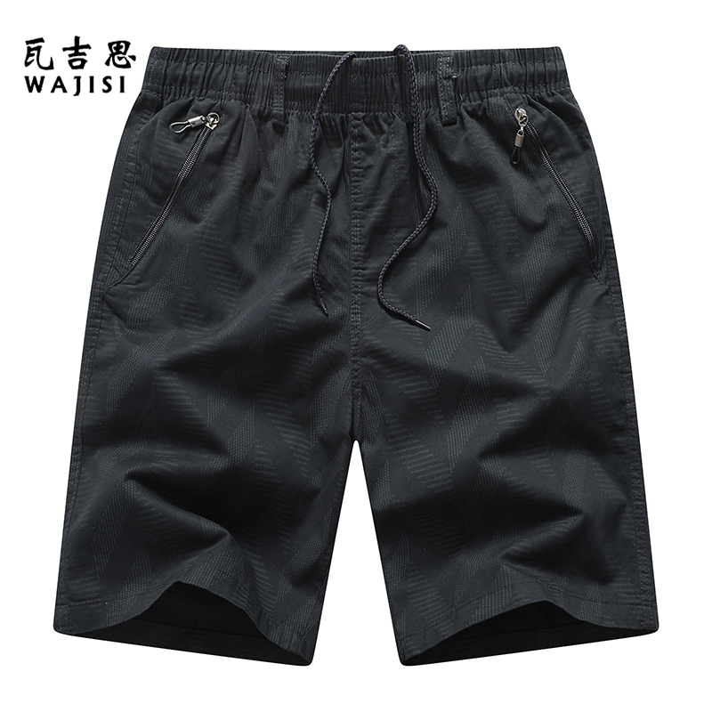 13290087.工装短裤男夏季宽松男士中裤户外纯棉多口袋休闲五分裤松紧腰裤子