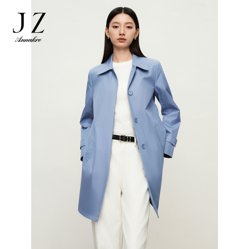 13294250.商场同款JZ玖姿韩系休闲中长外套风衣女装秋季新款JWEQ41202