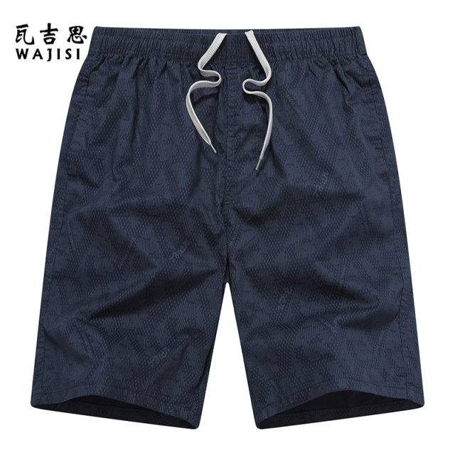 13298515.男士纯棉休闲松紧短裤夏季新款五分沙滩裤宽松居家运动大裤衩