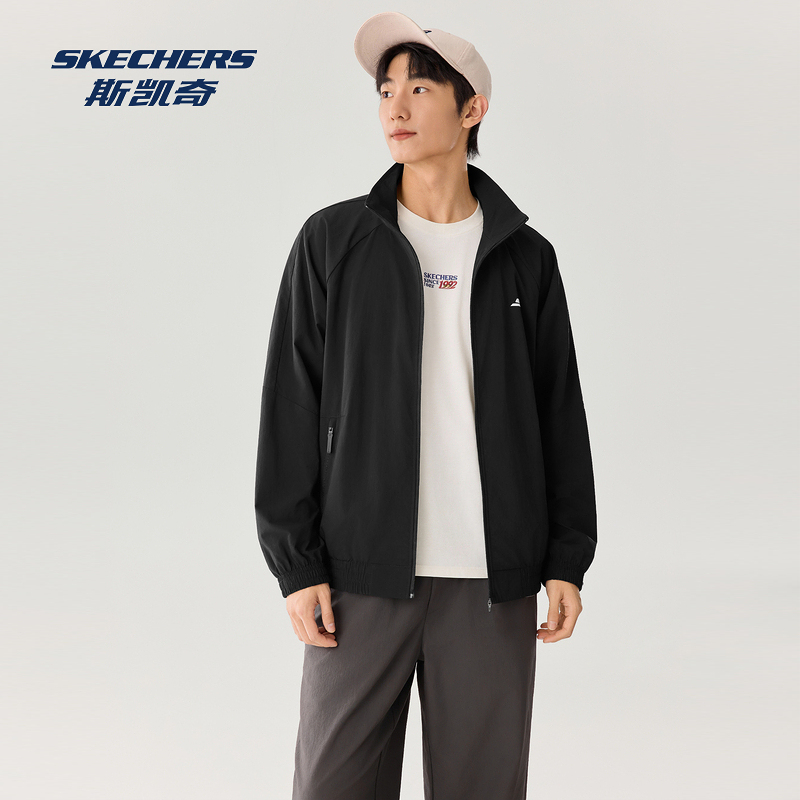 13300961.斯凯奇【防泼水防晒科技】夏季户外防晒服男梭织仿棉运动外套男