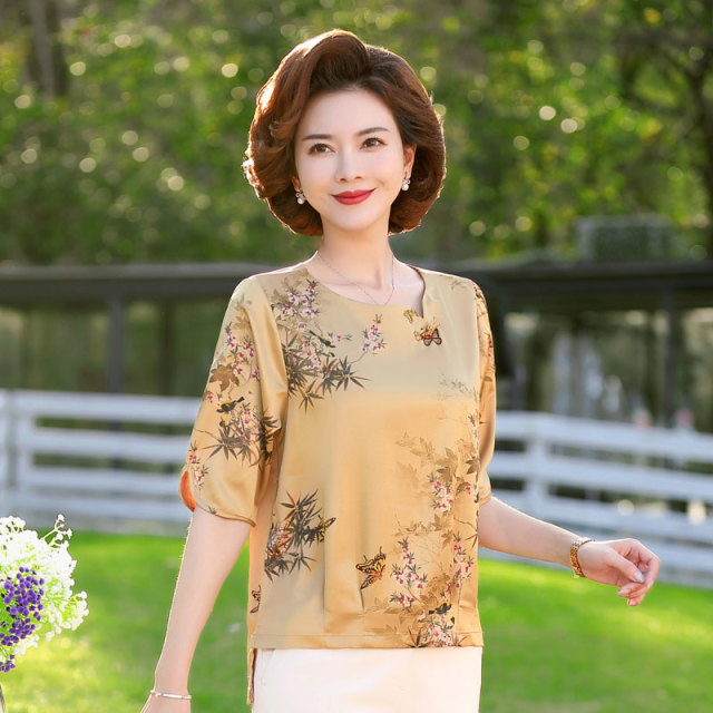 13299541.妈妈装国风时尚花色T恤小衫Q3JYR910