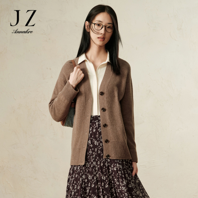 13301774.商场同款JZ玖姿美丽诺羊毛柔软针织衫女秋新款JWEQ30636