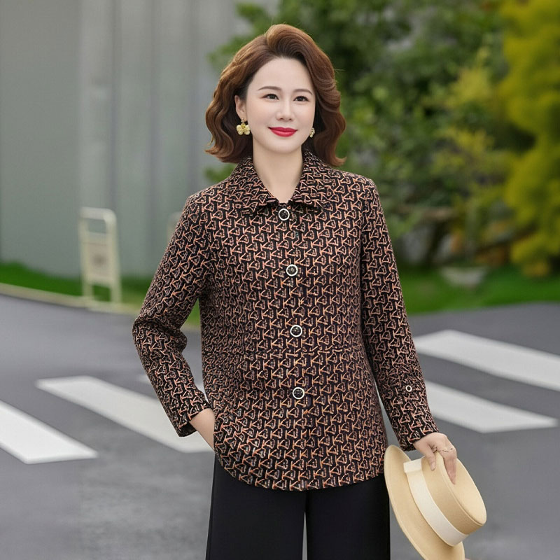 13300526.妈妈装翻领撞色时尚毛呢外套B3JDY3008