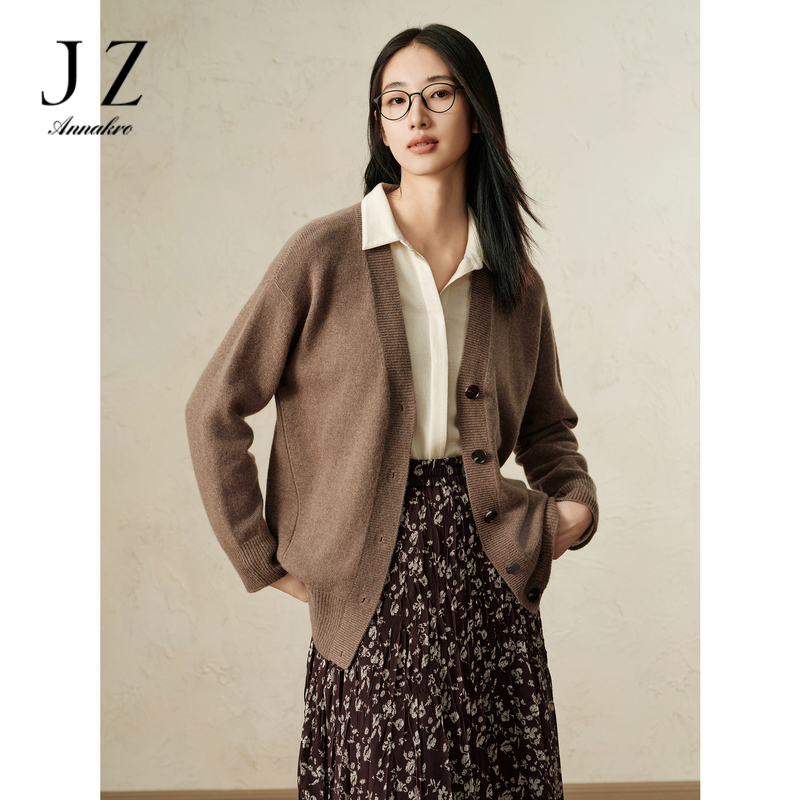13301774.商场同款JZ玖姿美丽诺羊毛柔软针织衫女秋新款JWEQ30636