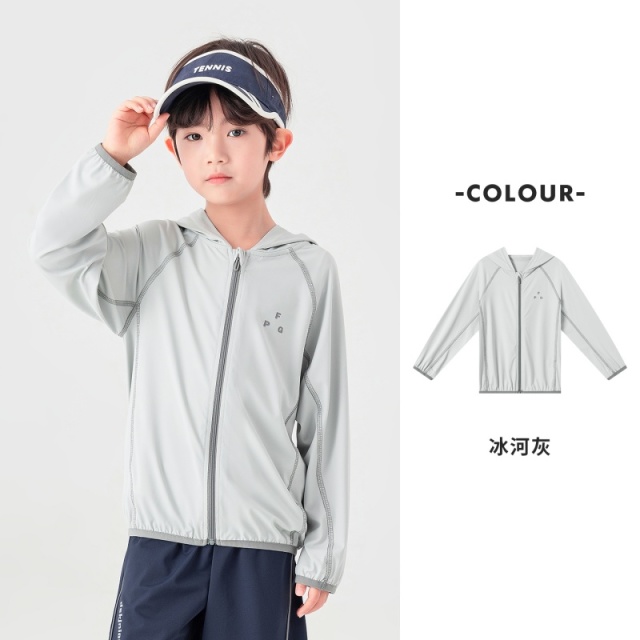 13311448.男童防晒衣夏季撞色三针五线简约时尚轻薄外套儿童凉感透气遮阳服