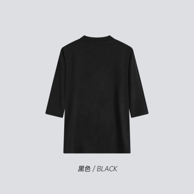 13311516.夏季女款纯色薄款短袖妈妈T恤显瘦百搭内搭打底舒适简约圆领上衣