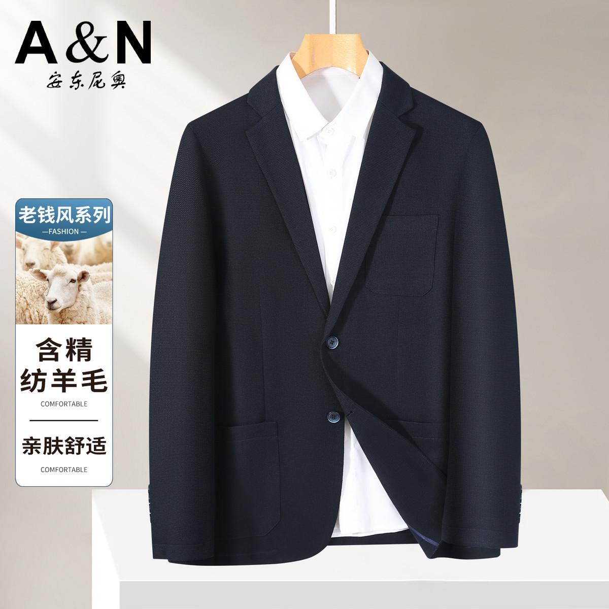 13307493.【含羊毛】春季商务基础男士西服平驳领老钱风简约舒适西服外套男