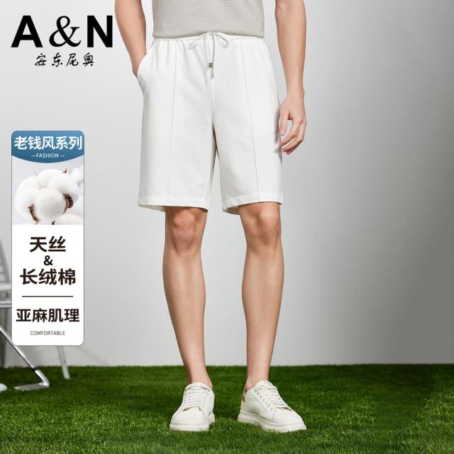 13307767.【清凉&天然棉麻】老钱风轻奢五分裤夏季休闲短裤男商务轻薄透气