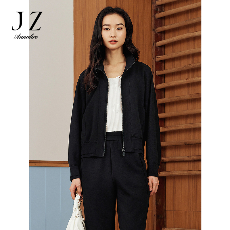 13308580.JZ玖姿商场同款慵懒松弛莫代尔空气层休闲外套女春季新款