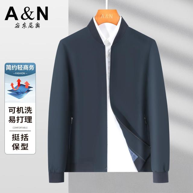 13307472.【可机洗&易打理】春秋季棒球领夹克外套男高端休闲中青年茄克