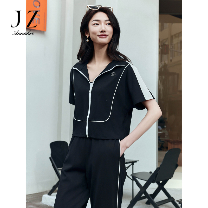 13308570.商场同款JZ玖姿时髦通勤撞色宽松外套女装夏季新款JWEX40515