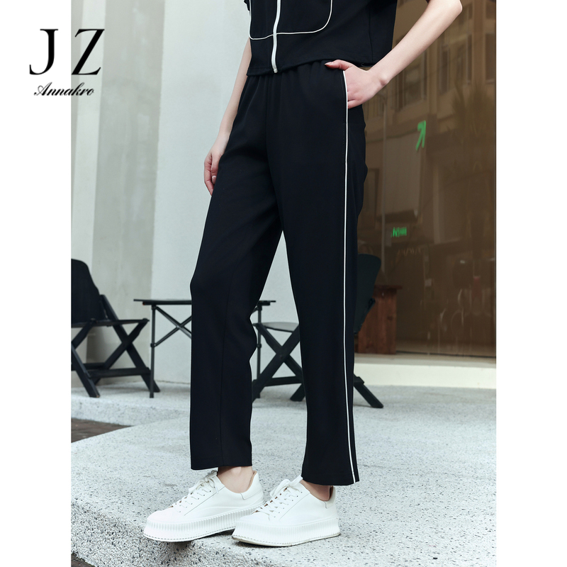 13314511.商场同款JZ玖姿经典撞色小萝卜裤裤子女装夏季新款JWEX11104