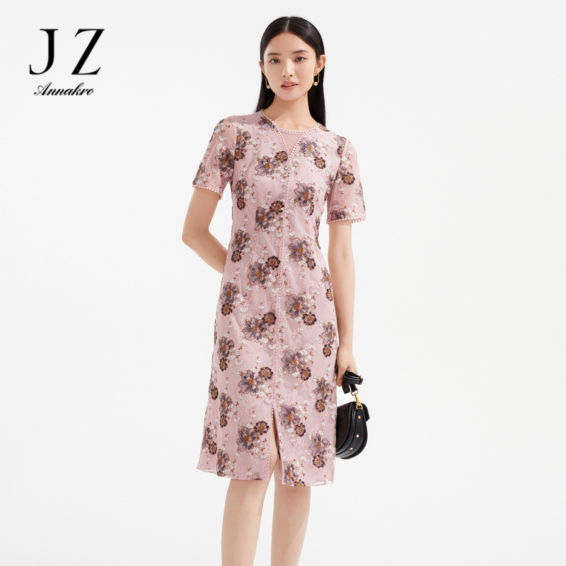 13308457.JZ玖姿商场同款藤蔓花蕾丝连衣裙女装夏季新款裙子JWCX50060