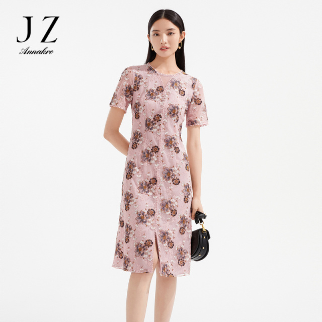 13308457.JZ玖姿商场同款藤蔓花蕾丝连衣裙女装夏季新款裙子JWCX50060