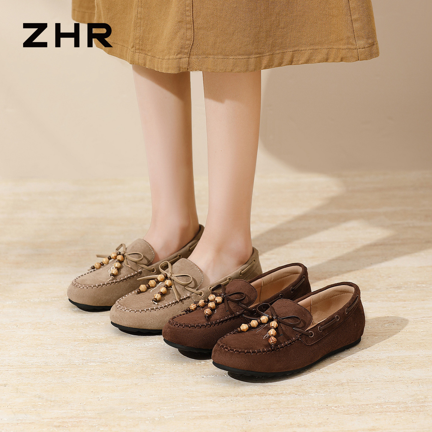13317799.【ZHR则则】平底乐福鞋圆头套脚平底女鞋[羊京绒+PU]