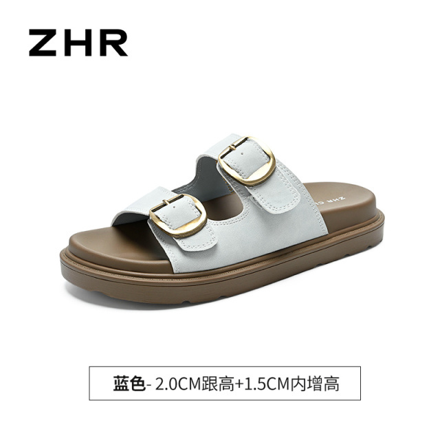13317837.【ZHR则则】勃肯拖鞋露趾套脚厚底女鞋[PU]