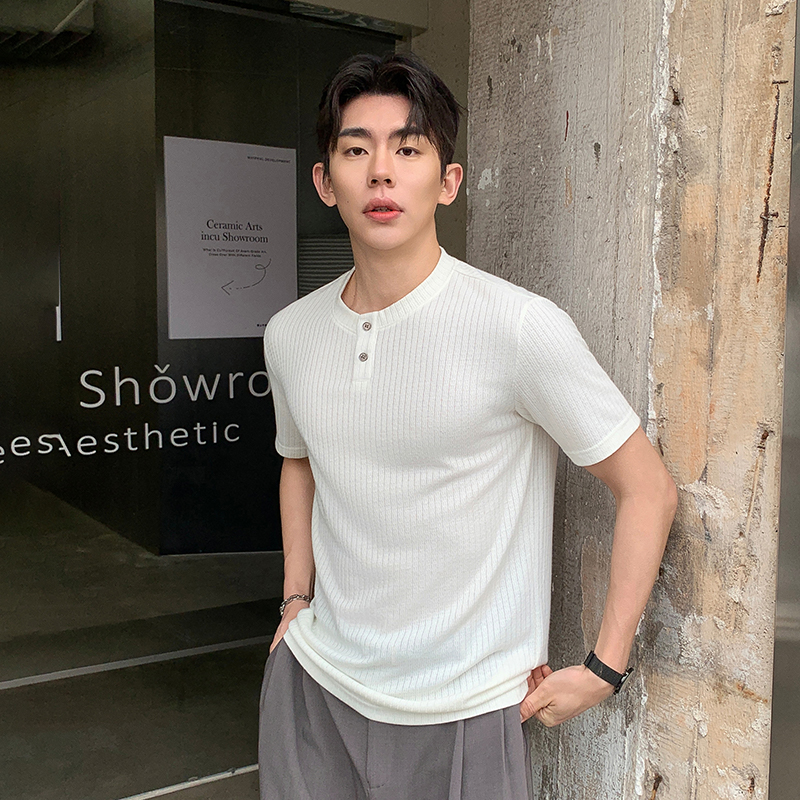 13315948.七玻威夏季上新男式韩版修身老钱风打底质感短袖T恤【七玻威男装XJ】