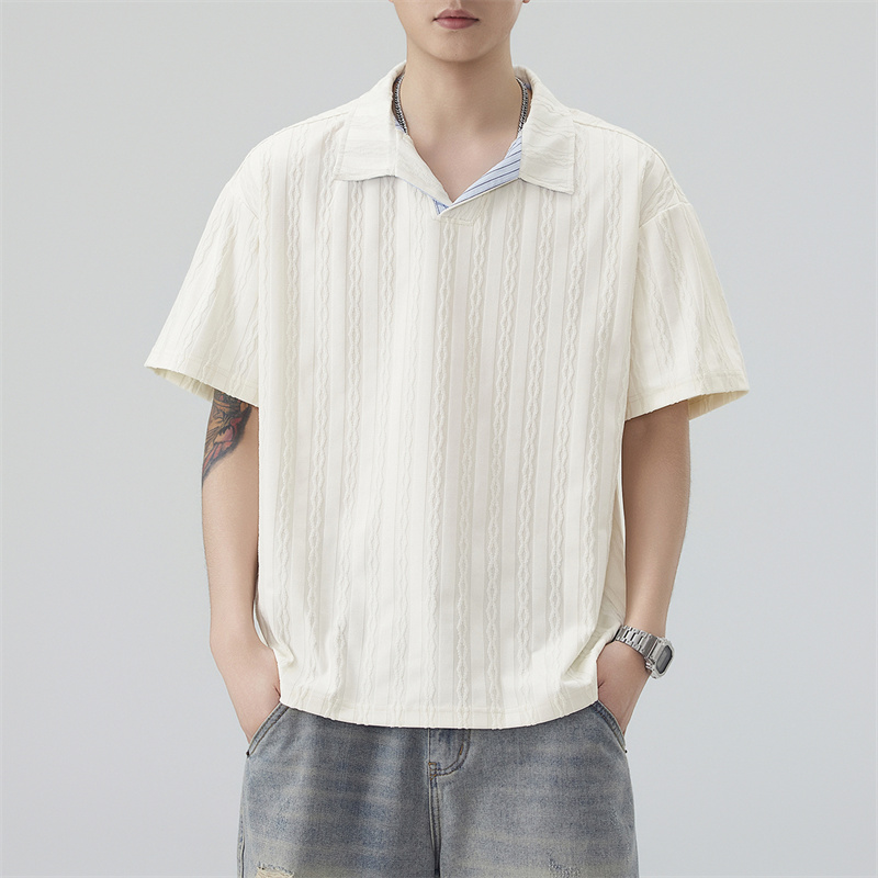 13319515.淘贝鼠夏季上新男式潮牌翻领老钱风时尚短袖T恤【淘贝鼠男装XJ】