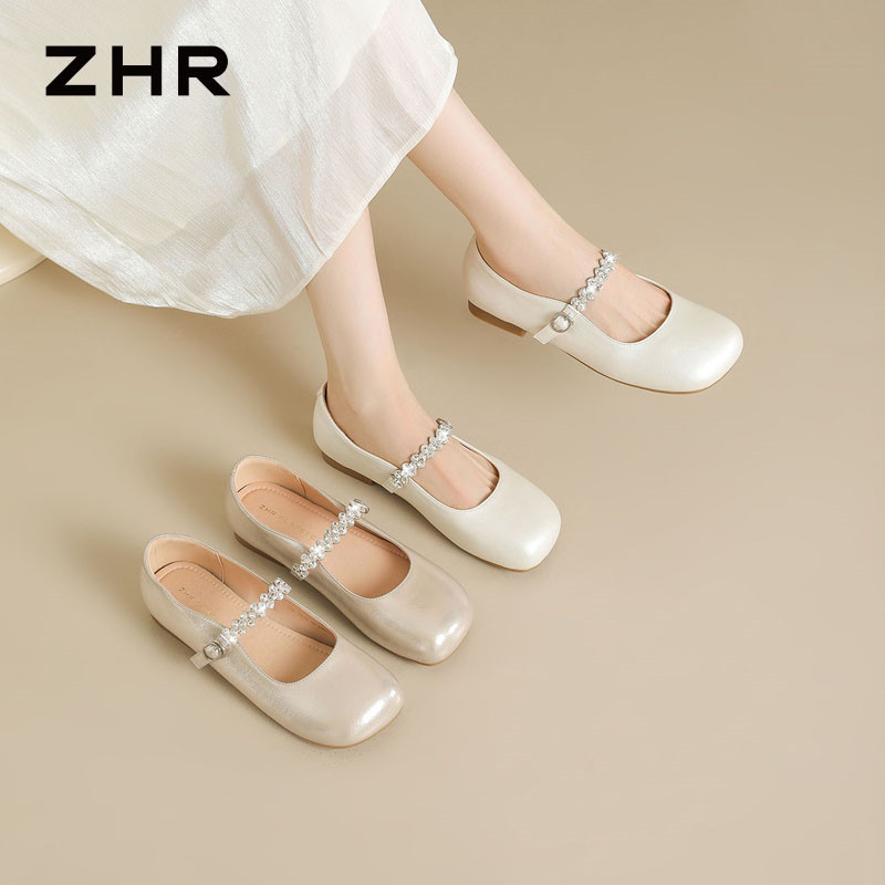 13317741.【ZHR则则】平底玛丽珍鞋圆头搭扣平底女鞋[PU]