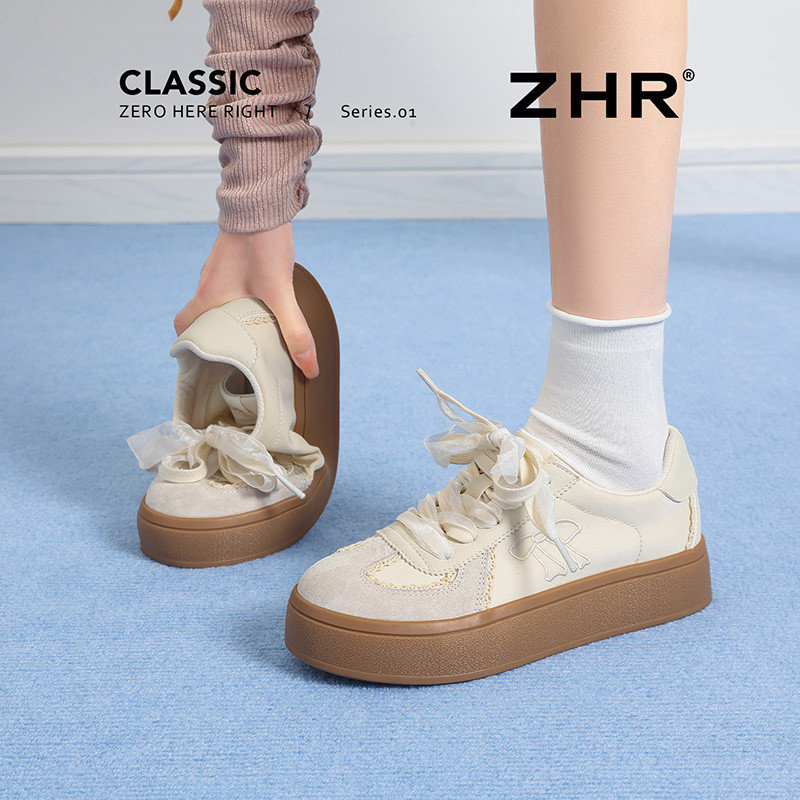 13317822.【ZHR则则】德训鞋圆头系带厚底女鞋[雨伞布+头层猪皮+PU]