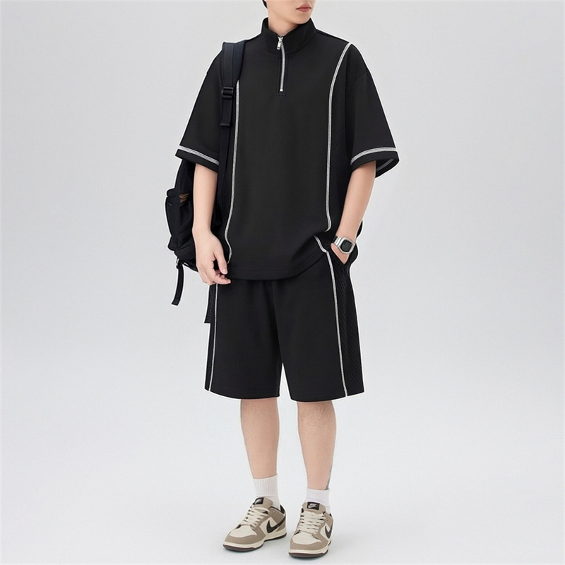 13319479.淘贝鼠夏季上新男式痞帅潮牌休闲五分裤套装【淘贝鼠男装XJ】