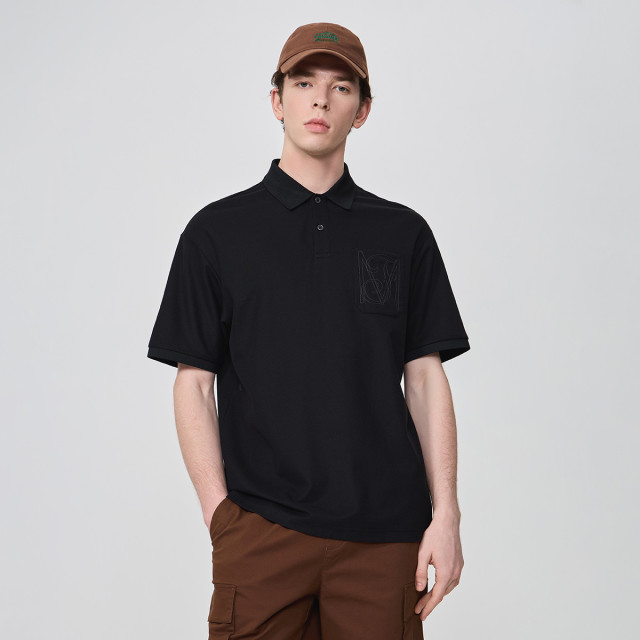 13324411.【胸前刺绣口袋】夏季翻领定制纽扣百搭休闲男士短袖POLO