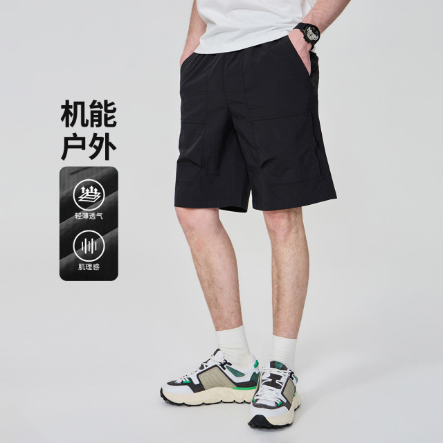13321952.【户外肌理感工装裤】夏季机能立图标休闲大口袋男士休闲短裤