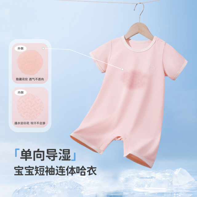 13325555.【单向导湿 】猫人儿童哈衣清爽棉莫连体衣(U净面小猫)