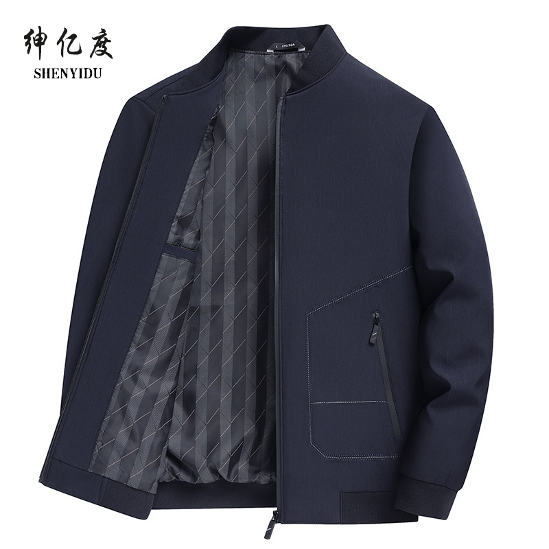 13322504.[主推]中年男士立领夹克轻商务百搭外套中老年爸爸装上衣A