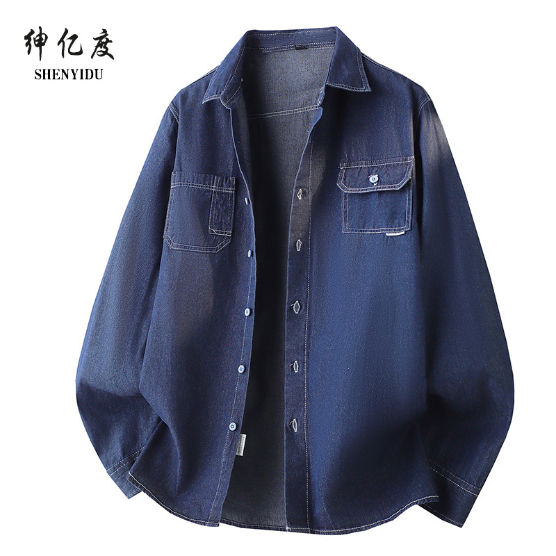 13322539.26年新款牛仔衬衫男青少年水洗品质衬衣