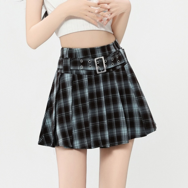 13714389.it ccaabb女装格纹百褶裙女春夏季学院风减龄短款A字裙