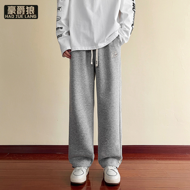 13326763.春秋季青少男裤子新款潮牌高中初中学生宽松潮流百搭直筒裤