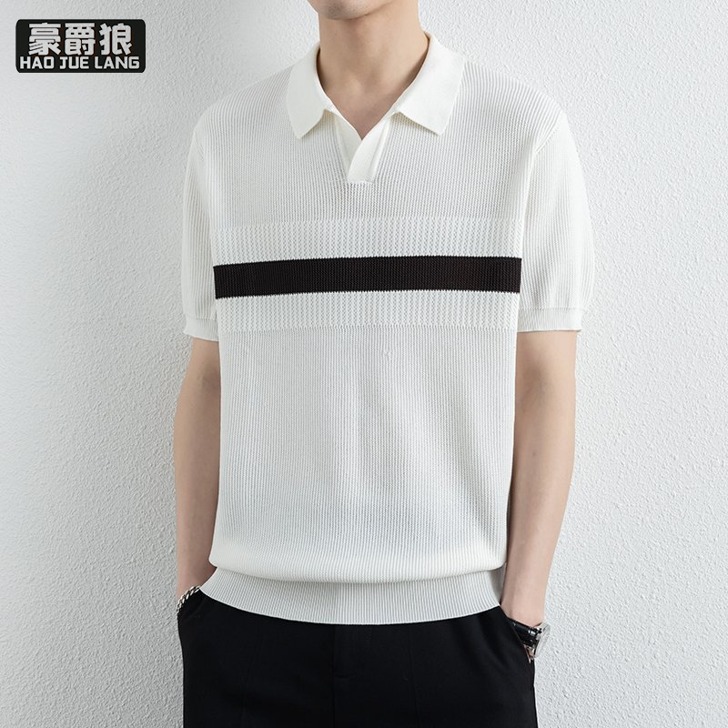 13326687.高级感拼色polo衫男短袖T恤男士新款潮流百搭翻领夏季半袖上衣潮