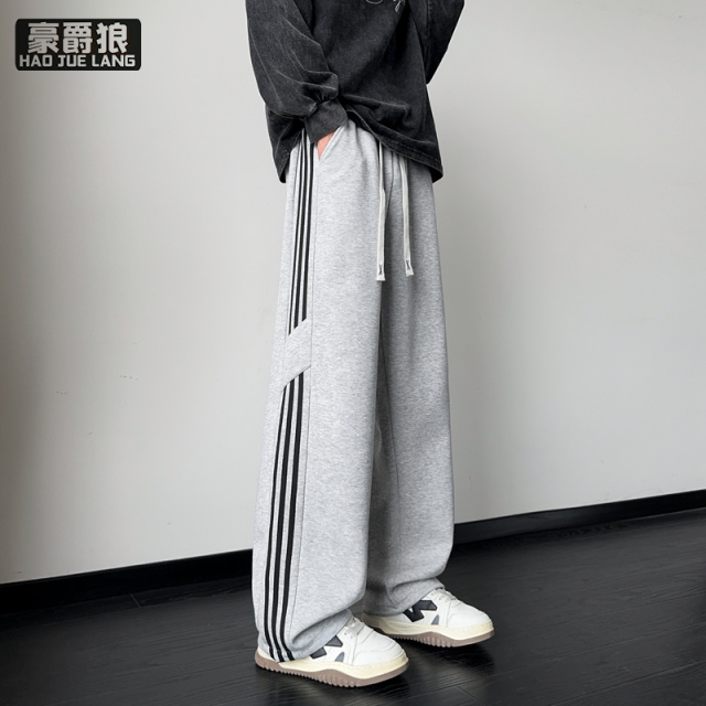 13326710.春秋季青少裤子男舒适新款潮牌高中初中学生直筒大童宽松运动裤