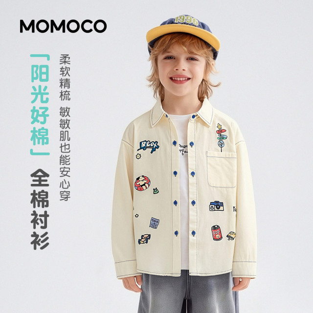 13330906.男童潮流衬衫2026春季新品中大童卡通复古印花潮酷休闲百搭开衫78130234008